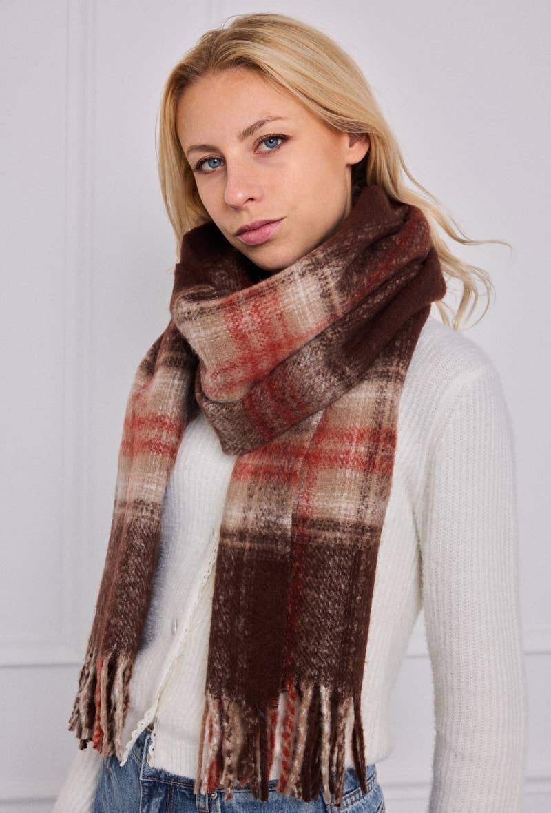 BYREN | ÉLINE L'ATELIER – wholesale Halsduk - Dam – Rutig ullhalsduk FL211DF3