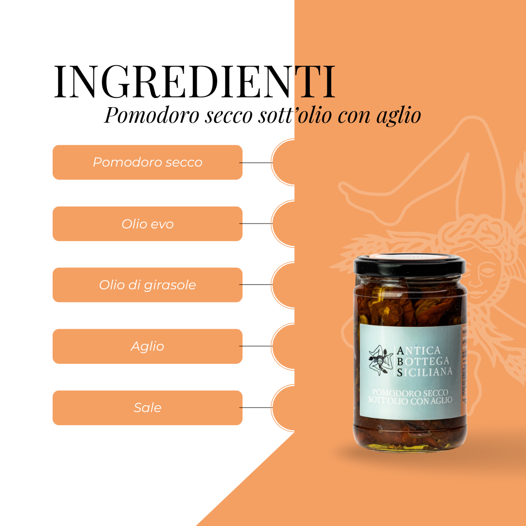 Antica Bottega Siciliana - Wholesale Gedroogde kruiden - Gedroogde tomaat in olie met Nubische knoflook - 280 g2