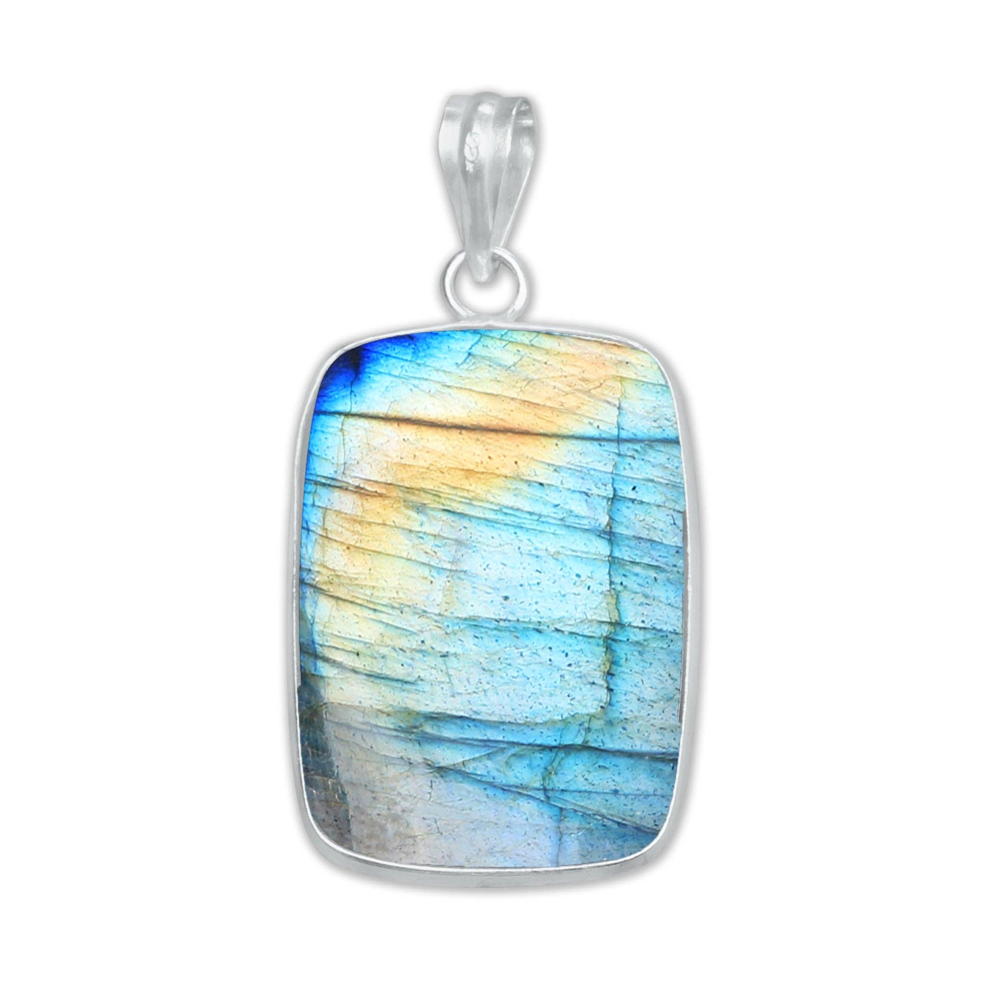 Handmade Jewels - Wholesale Individual Charm/Pendant - Labradorite Minimalist Pendants -  Handmade, Silver-Plated Brass, Wholesale8