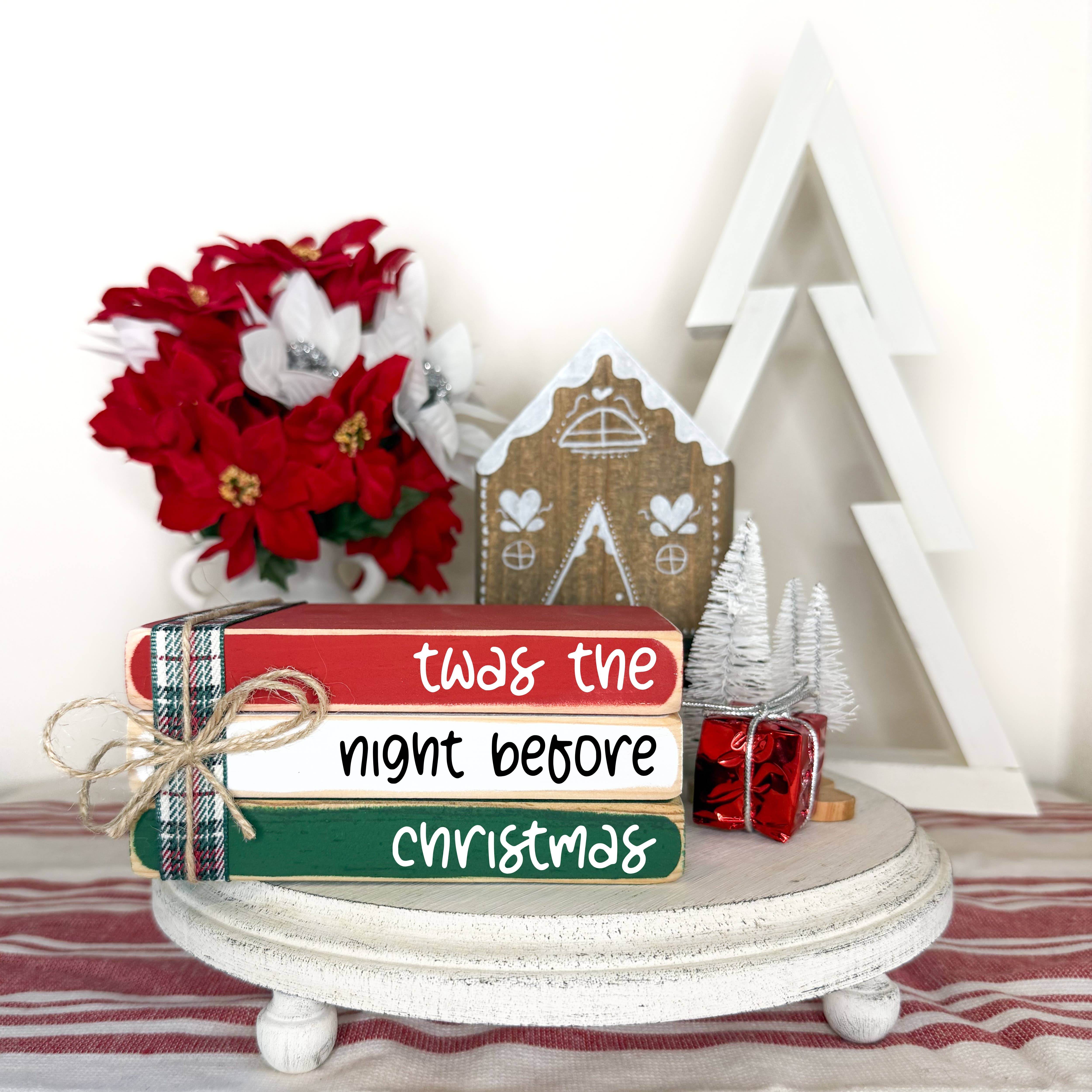 Ruaille Buaille Co - Venta al por mayor Decoración navideña - Decoración navideña de diciembre | Mini pila de libros de Navidad0