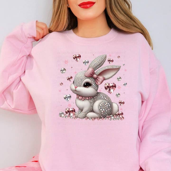 Bling Bunny Sweatshirt for wholesale by Top Knot Apparel