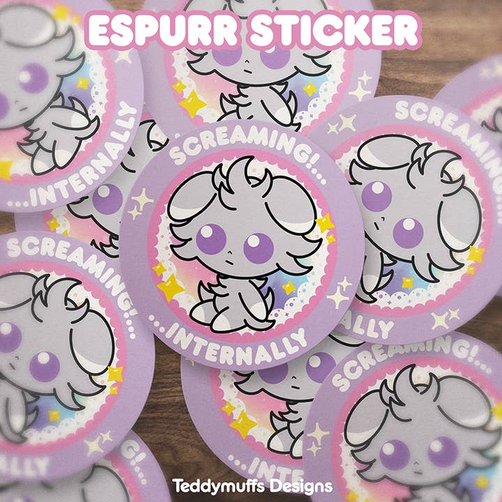 Espurr Sticker | Pokemon for wholesale by Teddymuffs Designs
