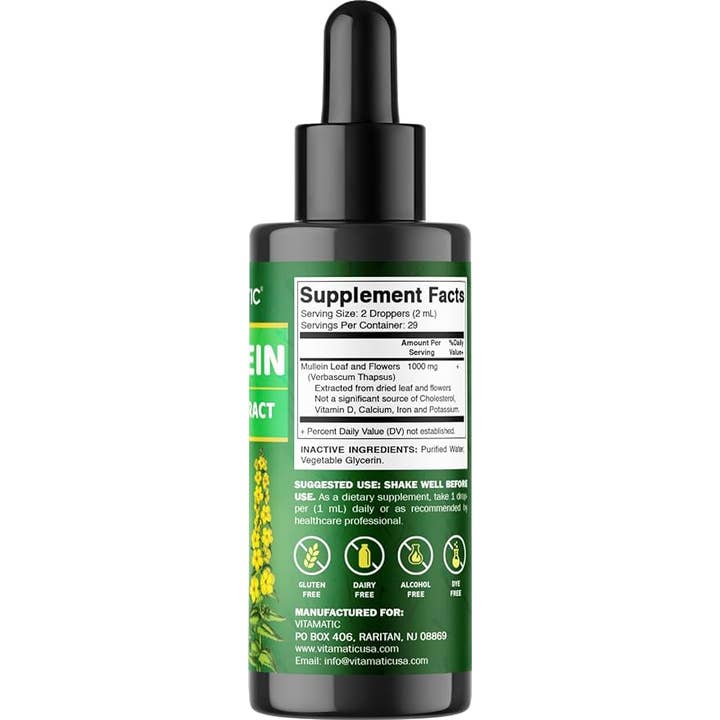 Vitamatic - Wholesale Oral Supplement/Vitamin - Vitamatic Liquid Mullein Leaf 2oz