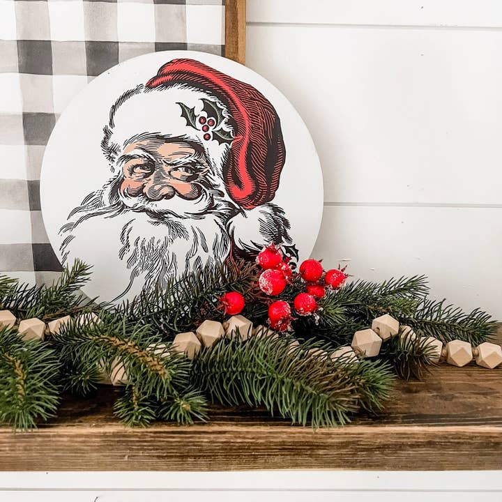 Christmas Round Lasercut Wood Sign for wholesale by WillowBee Signs & Designs