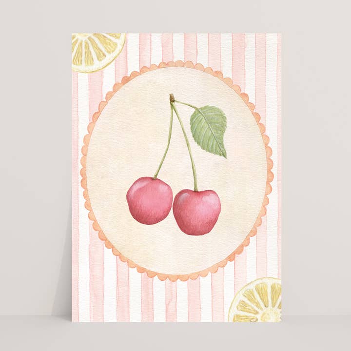 Vykort körsbär med citroner för wholesale av Appeloogje