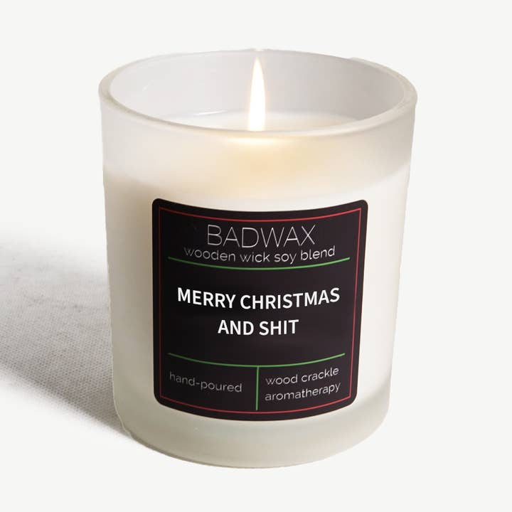 Merry Christmas And Shit - Woodwick Candle für den Großhandel von BADWAX®