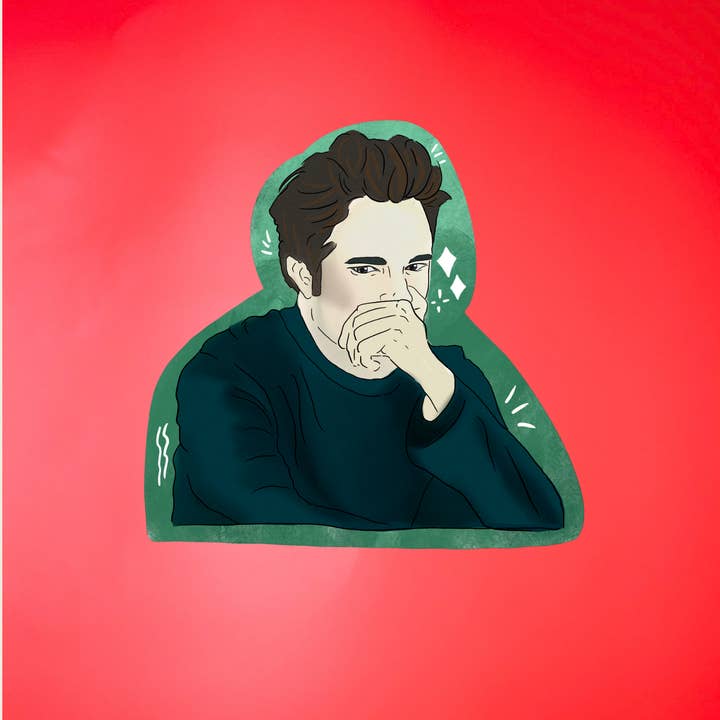 Edward smelling, Pop Culture Sticker for wholesale by Gaec Studio