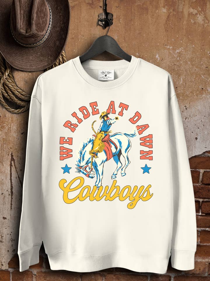 We Ride at Dawn Cowboys Sweatshirts for wholesale by Lotus Fashion Collection