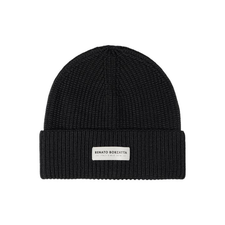 RB5003A | CERVINO Knitted Hat Wool Blend Made in Italy. Color Black - One Size for wholesale by Kaili mood / RENATO BORZATTA - Italy since 1978 -