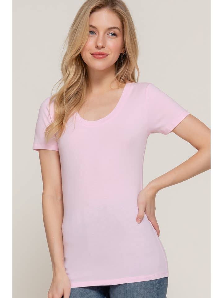 Active Basic | Active USA - Wholesale T-shirt – women's - Short Sleeve Scoop Neck Cotton Jersey Top4