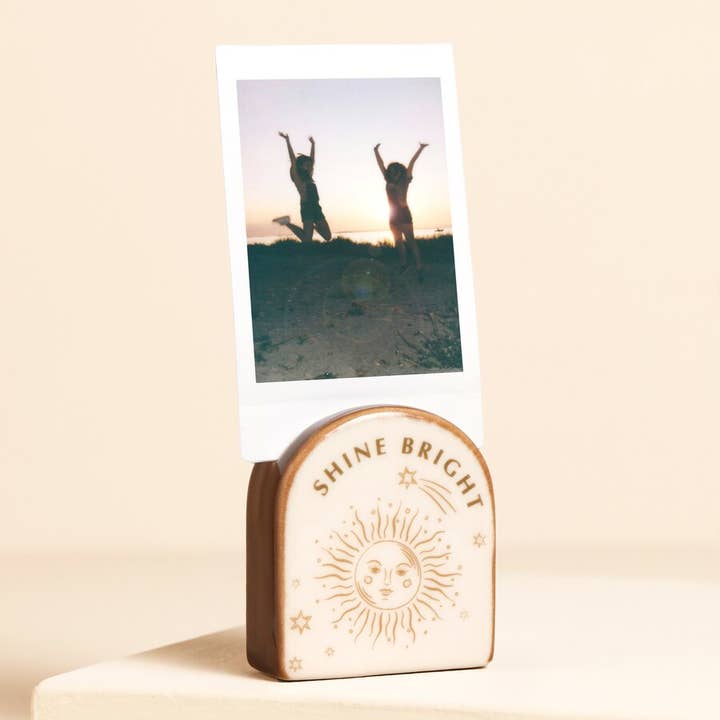 Neutral Ceramic Celestial 'Shine Bright' Photo Holder for wholesale by Lisa Angel
