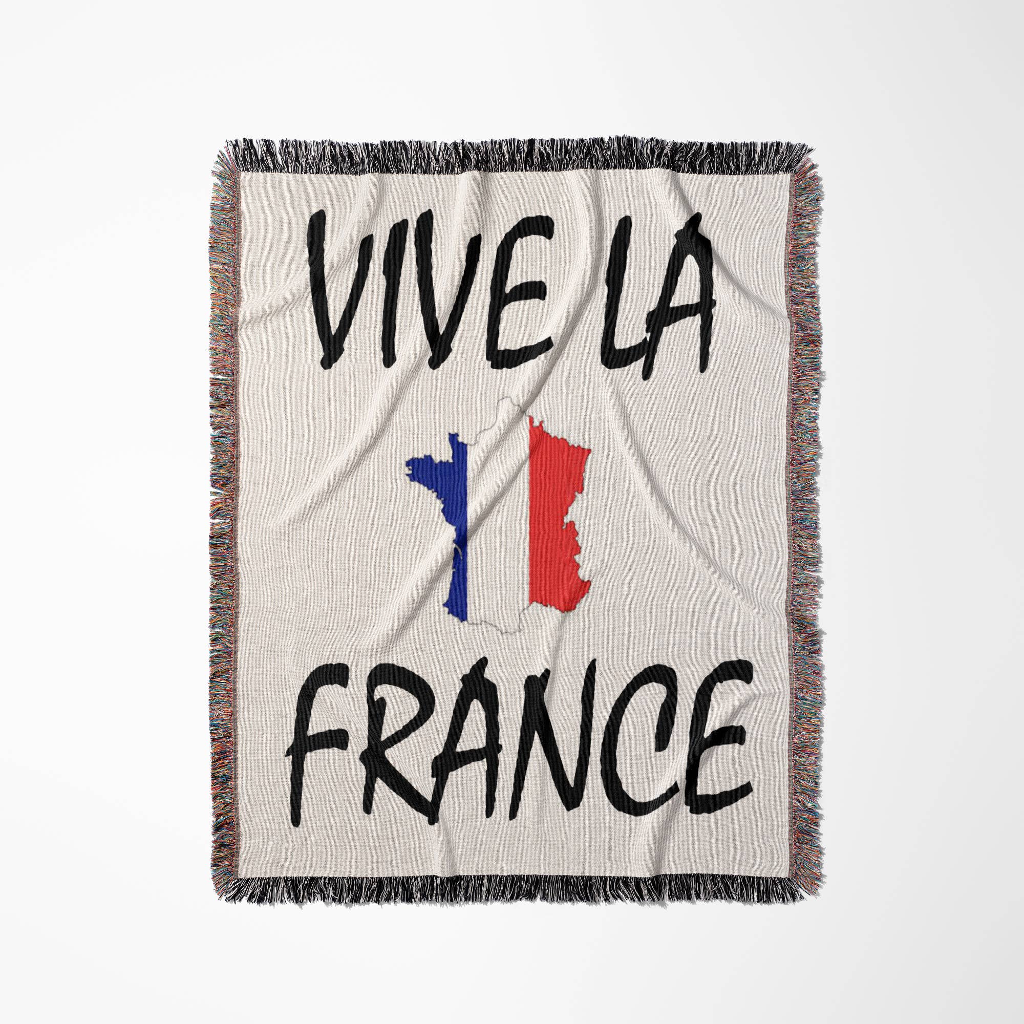 3dRose - Venta al por mayor Mantas de sofá - 3dRose, Impresión del texto Vive La France, Manta0