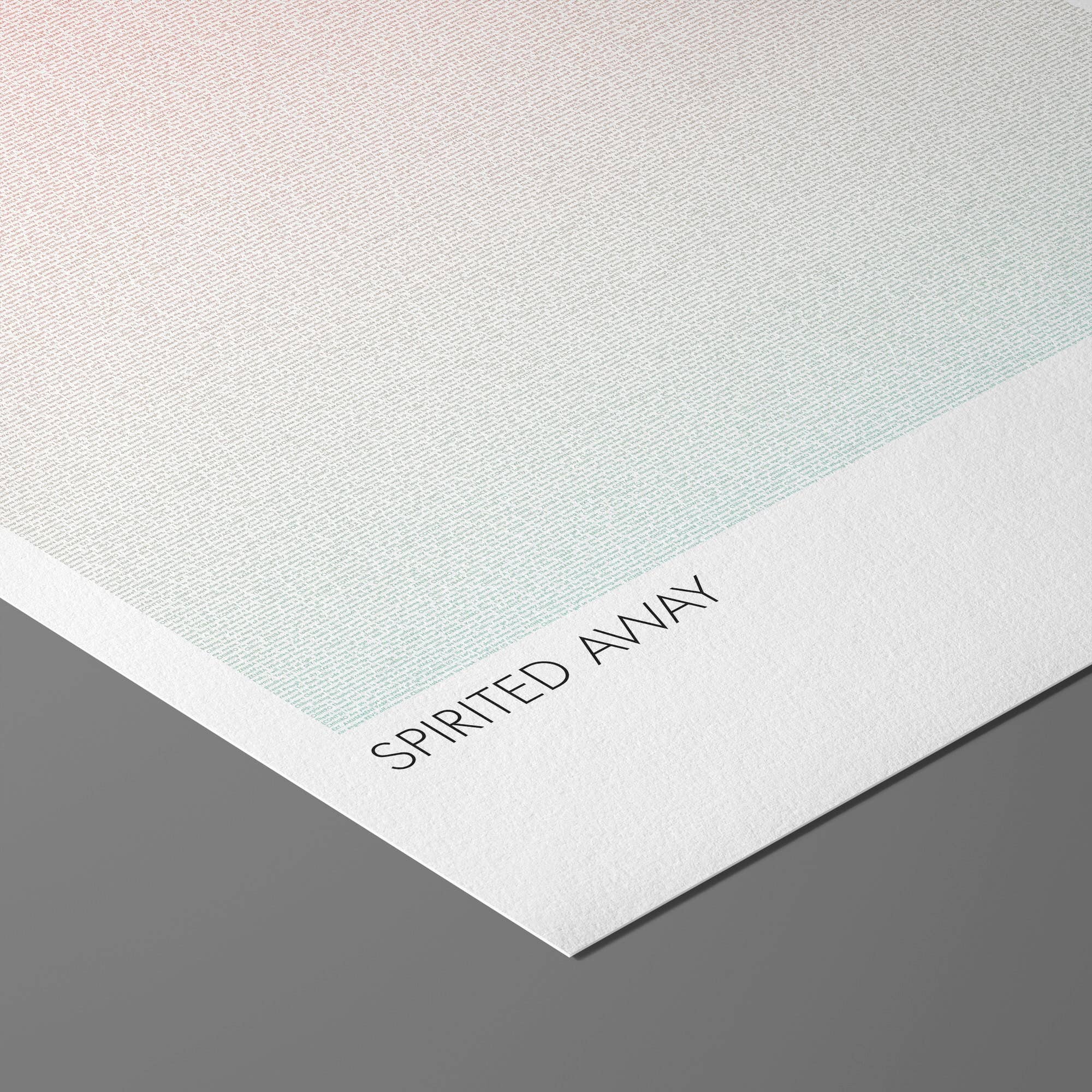 Fade Out Prints – Impressão artística por atacado – Spirited Away Roteiro Poster do Filme2