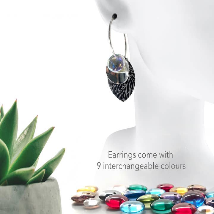 LF36B - Earrings come with 9 interchangeable colours. for wholesale by Conversations in Jewellery