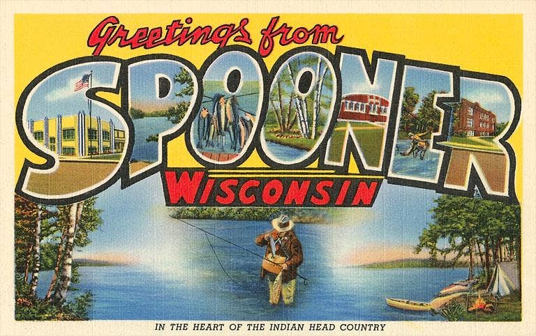 Found Image Press – Großhandel Kunstdruck – Kunstdruck WI-355 Grüße aus Spooner, Wisconsin