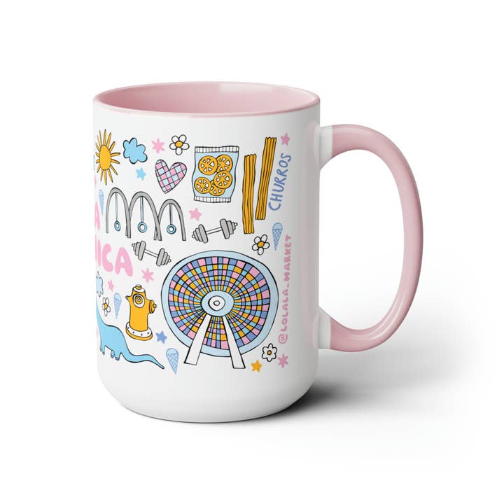 LOLALA - Your California Happiness Market 💛 - Wholesale Coffee Mug - Santa Monica - *BIG* Coffee Mug (15oz)