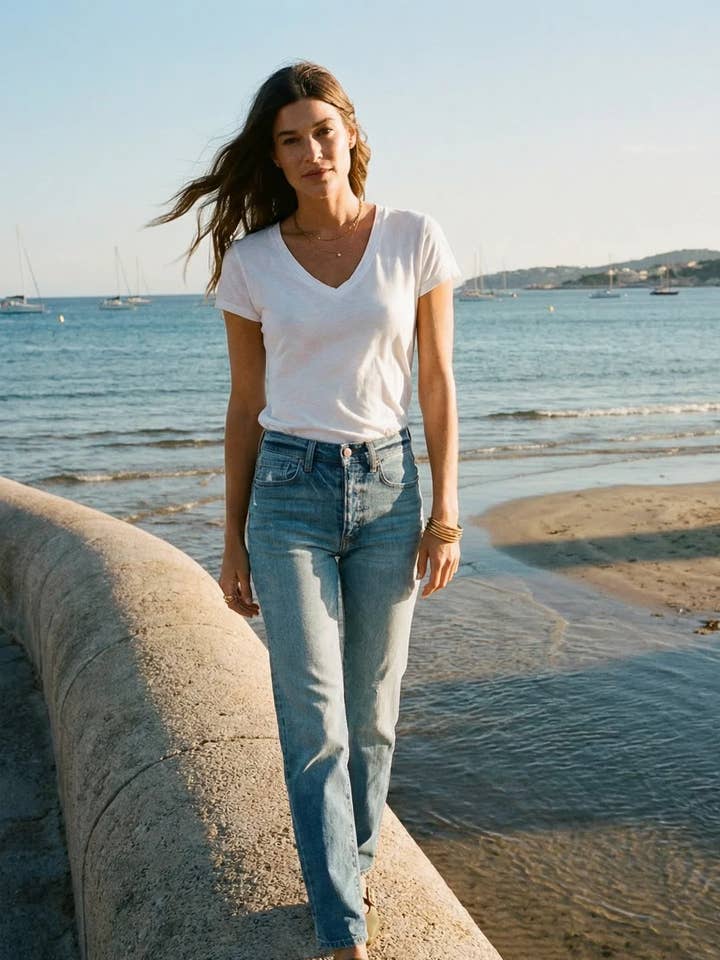 Mulberry High Rise Straight Leg Jean, Classic Blue for wholesale by Oliver Logan