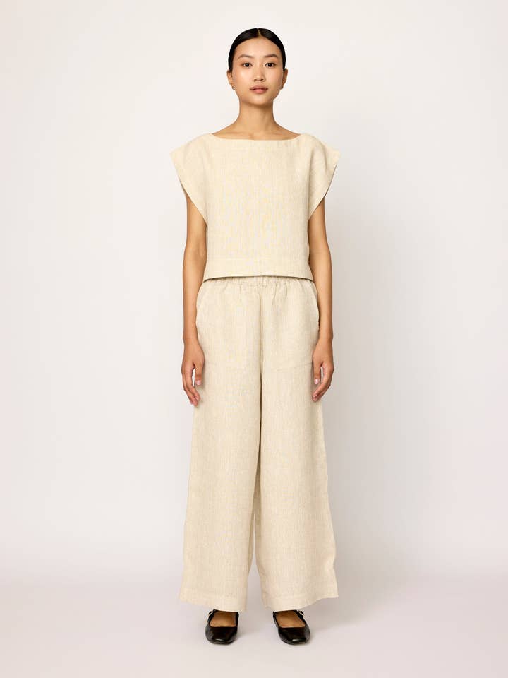 Hi-Low Top - Natural Linen for wholesale by LAUDE the Label