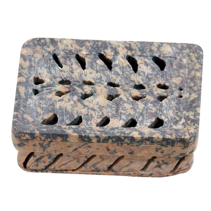 Tropical Leaves Soapdish - Soapstone for wholesale by Triloka