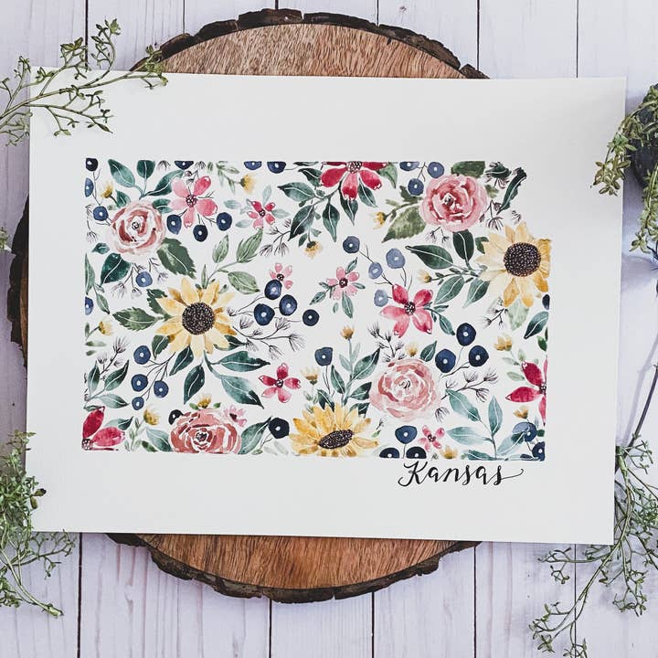 Kansas State Print for wholesale by Roseberry & Co.