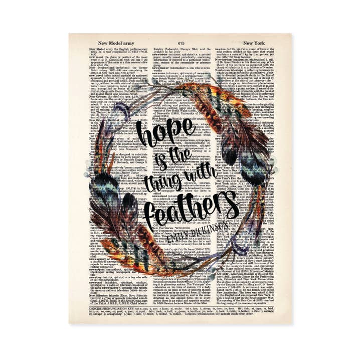 Hope is the Thing with Feathers - Emily Dickinson Quote for wholesale by Blue Twist & Co