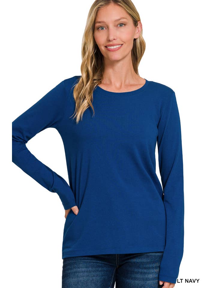 Vanilla Monkey - Wholesale Knit Top - Women's - Cotton Crew Neck Long Sleeve T-shirt7