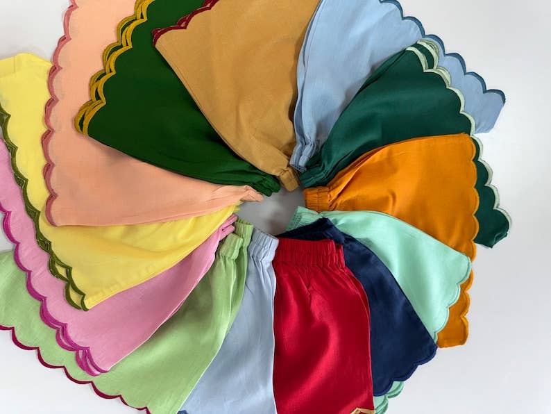 Fabricrush – wholesale Shorts – Women’s – Set of 2 Shorts, Mix and Match Color Linen Shorts Embroidery2