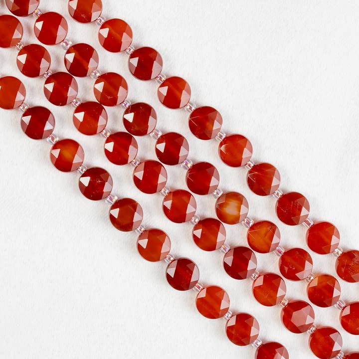 Soothing Crystals Beads - Wholesale Beads - Heishi Disc Beads | Red Onyx | Flat Crystal Beads2