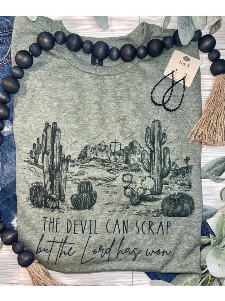 Gildan Softystyle Olive The devil can scrap (T-Shirt) for wholesale on Faire