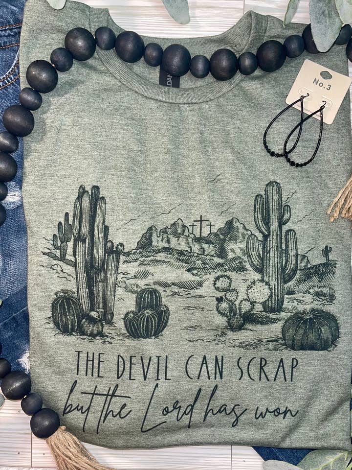 Gildan Softystyle Olive The Devil Can Scrap (T-Shirt) en vente sur Faire0
