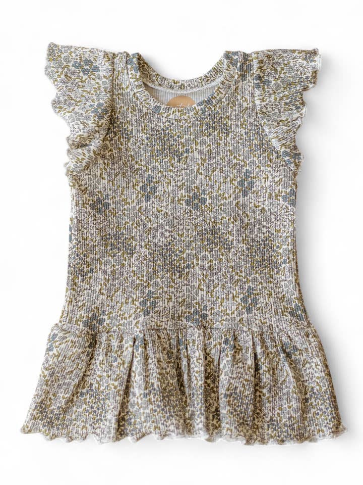 Abito t-shirt da ragazza / Fioritura di Smeraldo per la vendita all'ingrosso da parte di PETITE EvelinaApparel