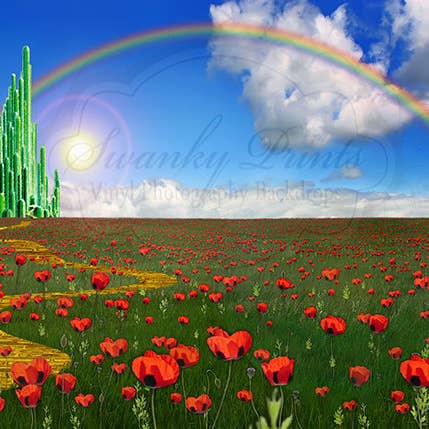 7ft x 5ft Vinyl Photography Backdrop / Wizard of Oz Castle for wholesale by Swanky Prints