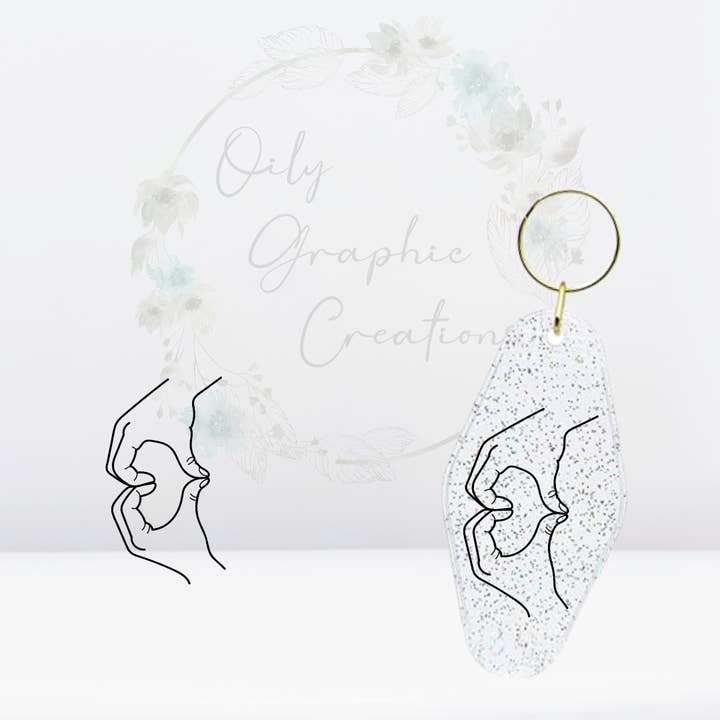 Heart Hands- UV DTF sleutelhangersticker voor wholesale door Oily Graphic Creations