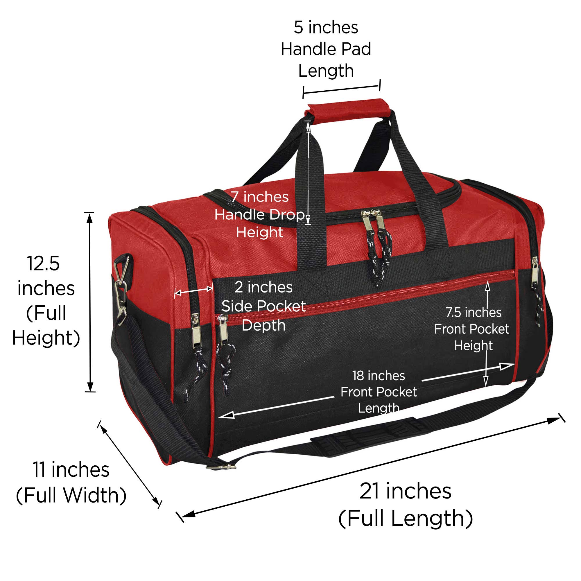 Dalix - Wholesale Weekender Bag - Unisex - DALIX 21" Blank Sports Duffle Bag Gym Bag Travel Duffel58