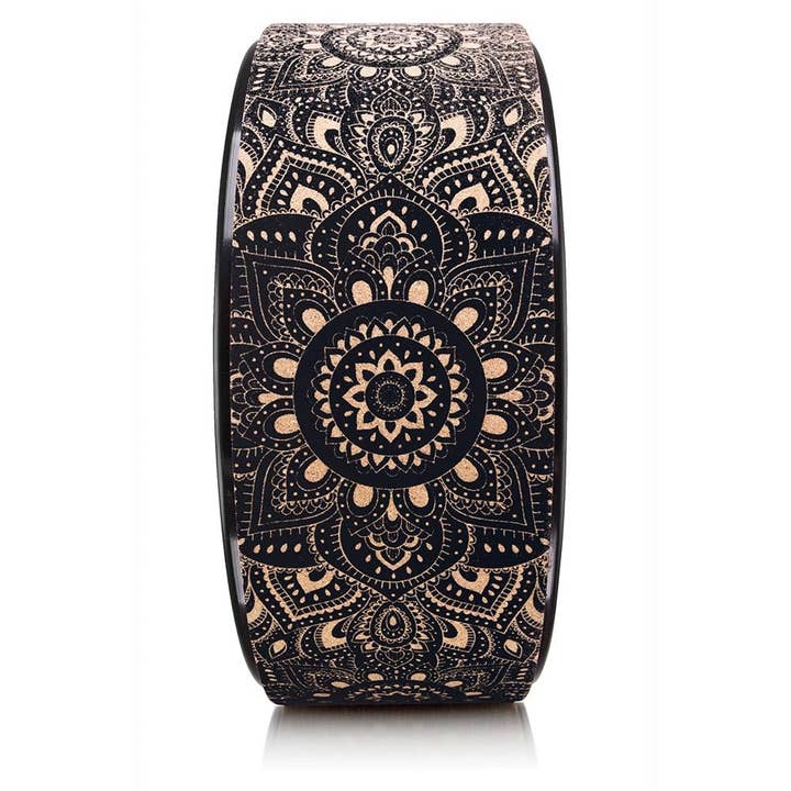 Yoga Design Lab - Wholesale Yoga Accessories - Yoga Wheel Cork Mandala Black