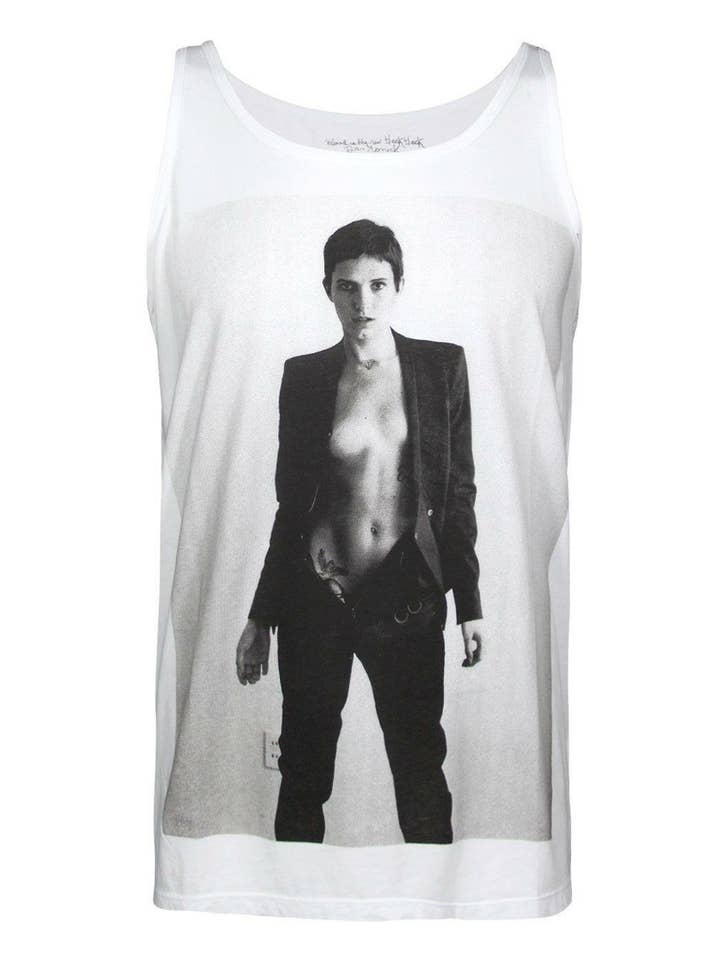 Bloed is het Nieuwe Zwart Heren Wit Vrouwelijk Grafisch Vest voor wholesale door Vanilla Underground