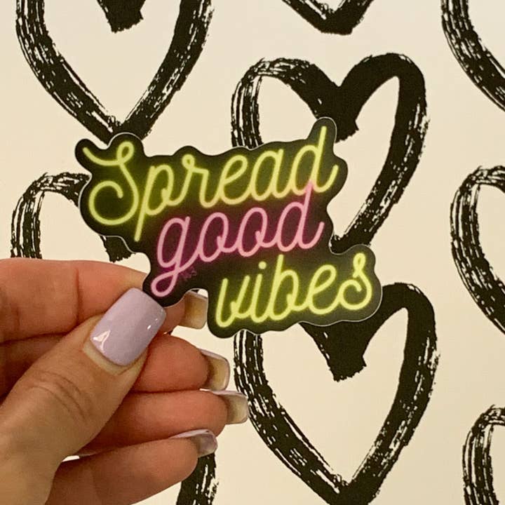 Spread Good Vibes - Affirmation Sticker for wholesale by P.S. 143 Paper Co