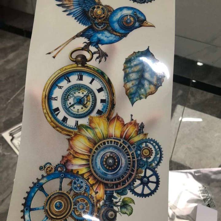 Undead Furniture Co - Wholesale Sublimation Transfer - NEW "Steampunk Birds" Mini Rub-On Transfer Set3