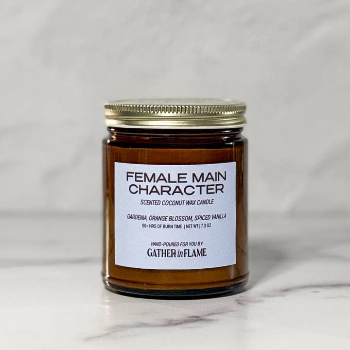 Female Main Character Candle – Gardenia & Orange Blossom for wholesale by Gather In Flame Candle Co.