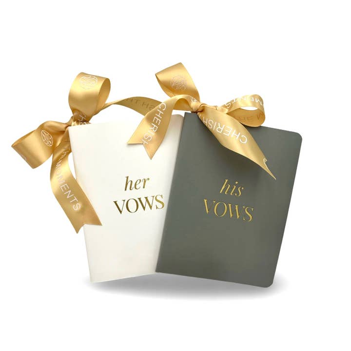 Bride: His & Her Soft Pu Leather Vow Books for wholesale by HeyPeacock
