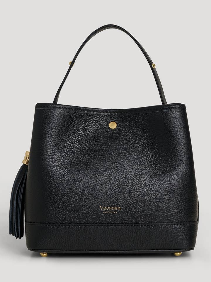 Kendy Bag in Black Dollar Leather for wholesale by Voemièn