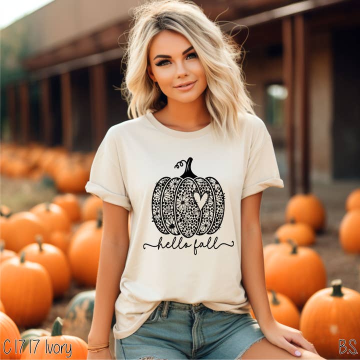 Hello Fall Leopard Flower Pumpkin #BS7343 for wholesale by Bama Screens