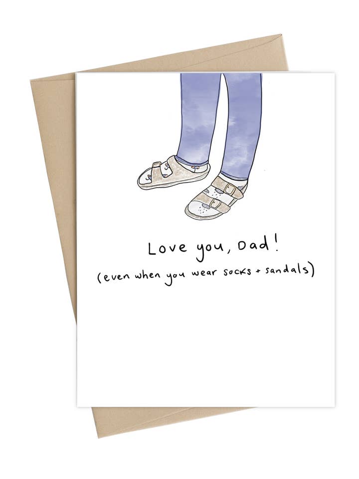 Socks and Sandals // Fathers Day Card for wholesale by Little May Papery
