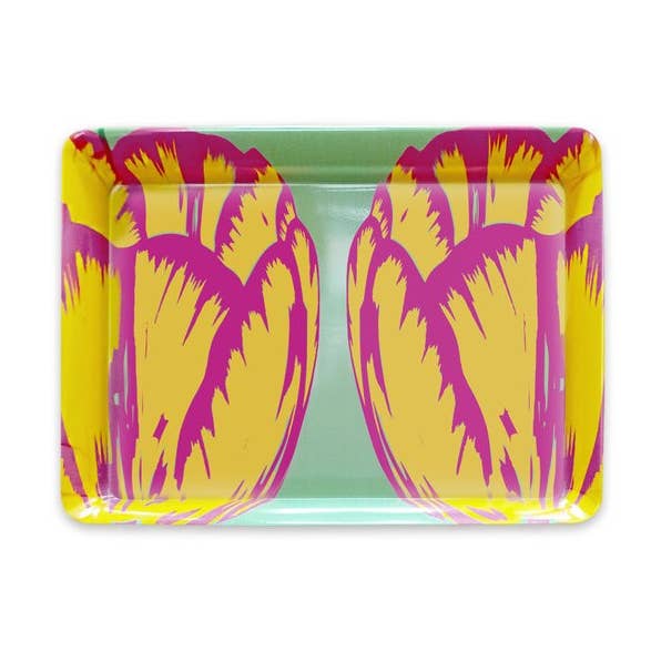 Dienblad mini formaat met Tulip Pop groen design voor wholesale door MUSEUM WEBSHOP