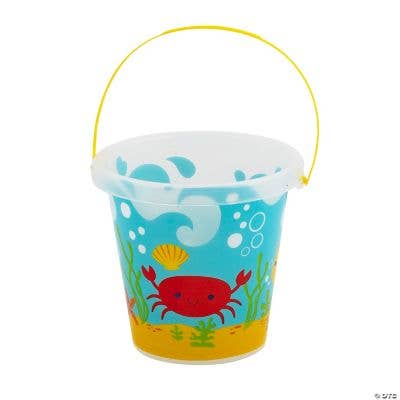 Fun Express - Wholesale Beach/Pool Toy - Kids & Baby - CLEAR SUMMER SCENE SAND BUCKETS
