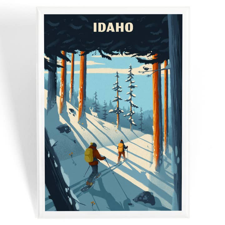 MAGNET Idaho, c'est mieux à pied, en raquettes pour la vente par Lantern Press