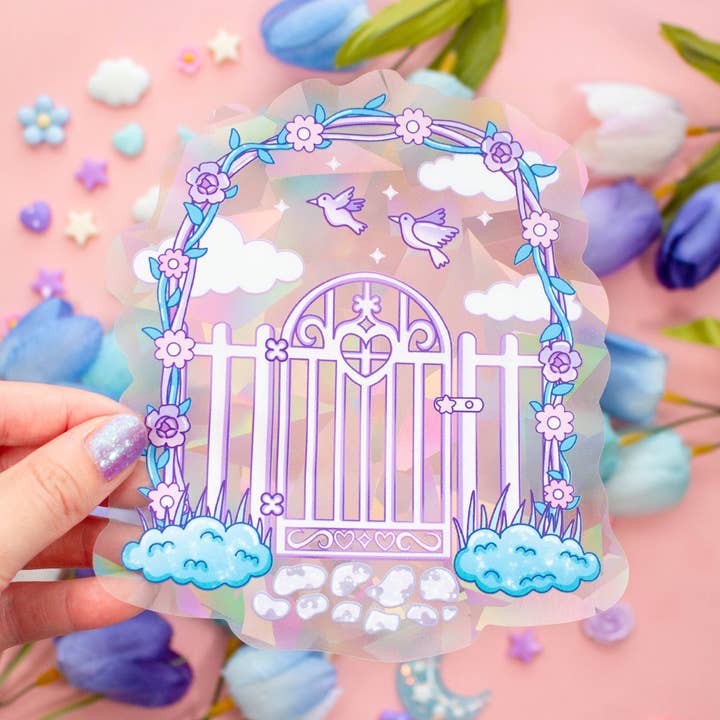 Secret Garden Gate Suncatcher Sticker for wholesale by Unicorn Eclipse