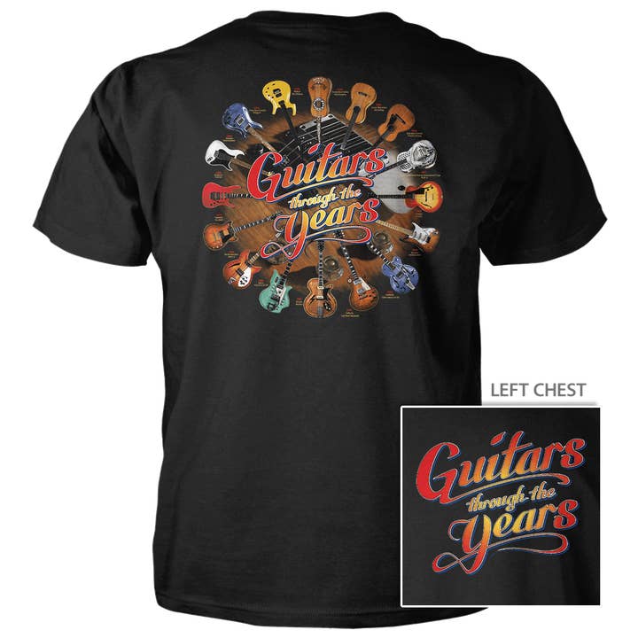 Guitars thru the Years - 4.5 oz Cotton T-Shirt for wholesale by Taboo Apparel