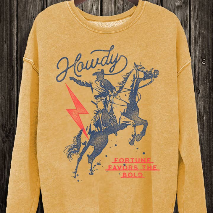 Howdy Cowboy mineralfärgade sweatshirt för wholesale av HRTandLUV