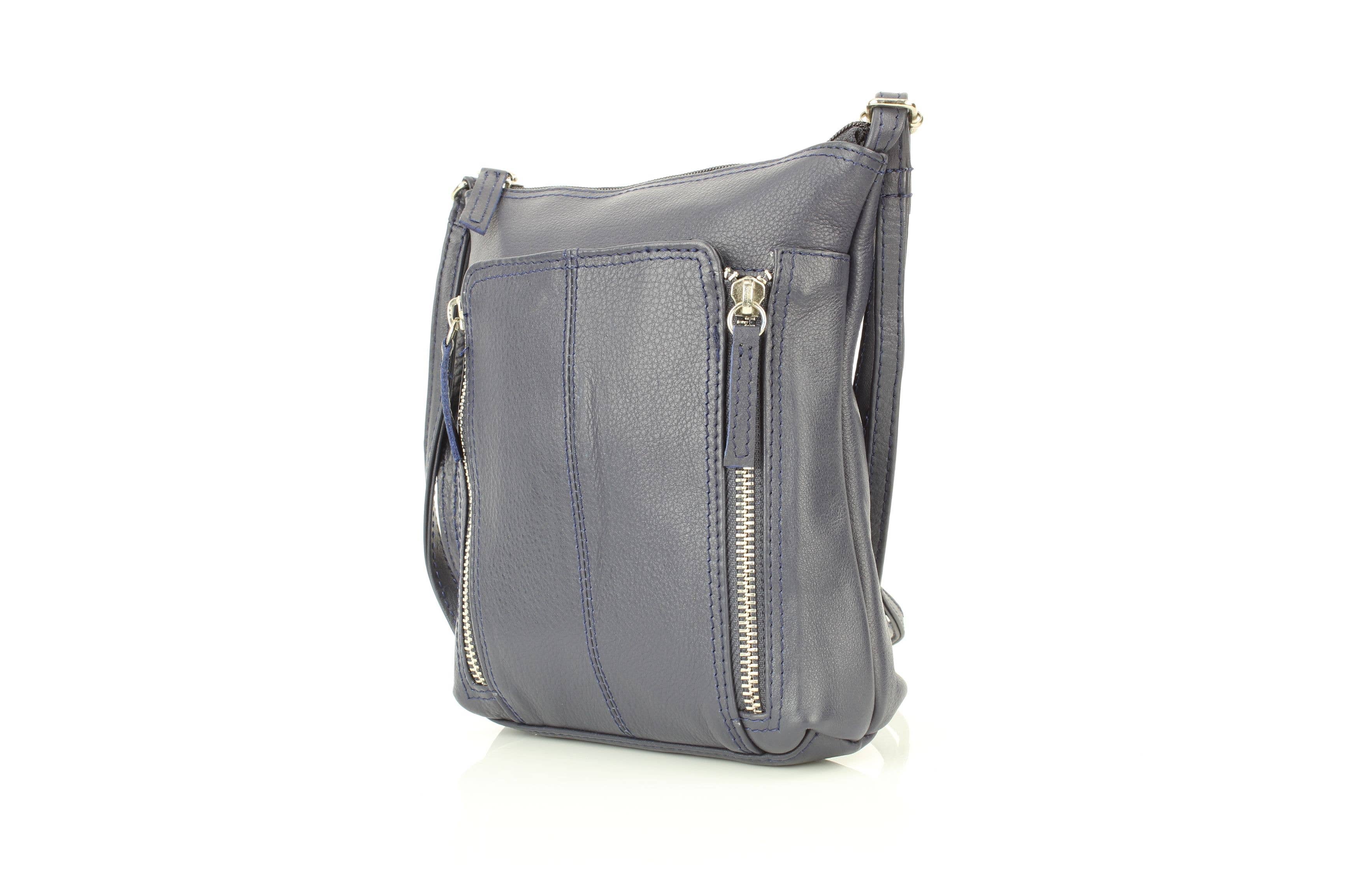 Leather Impressions Inc – wholesale Axelväska - Dam – Anchorage Slim Läder Crossbody | Dubbel Dragkedjedetalj RB 15612